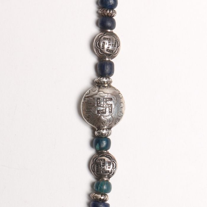 34.35 INDIAN PACIFIC MORGAN EAGLE&SWASTIKA BEADS NECKLACE