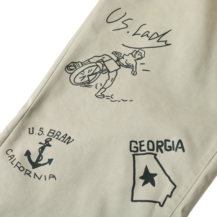 AUTHENTIC T/C CHINO PRINT PANTS