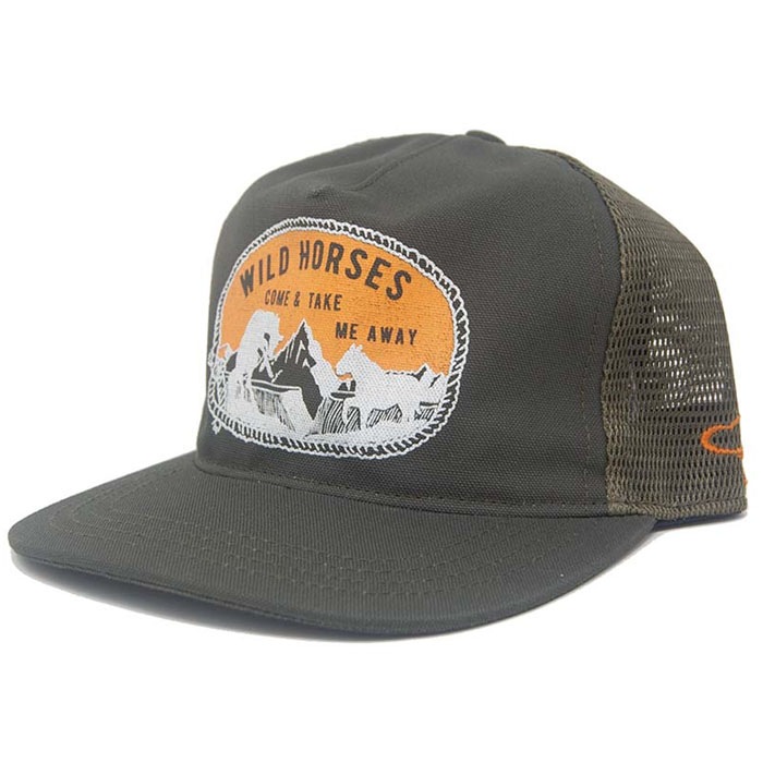 WILD HORSES TRUCKER Olive - Snapback 