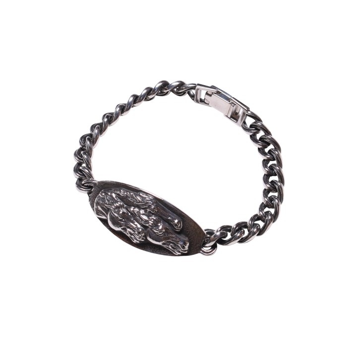 HORSE PLATE BRACELET SILVER M