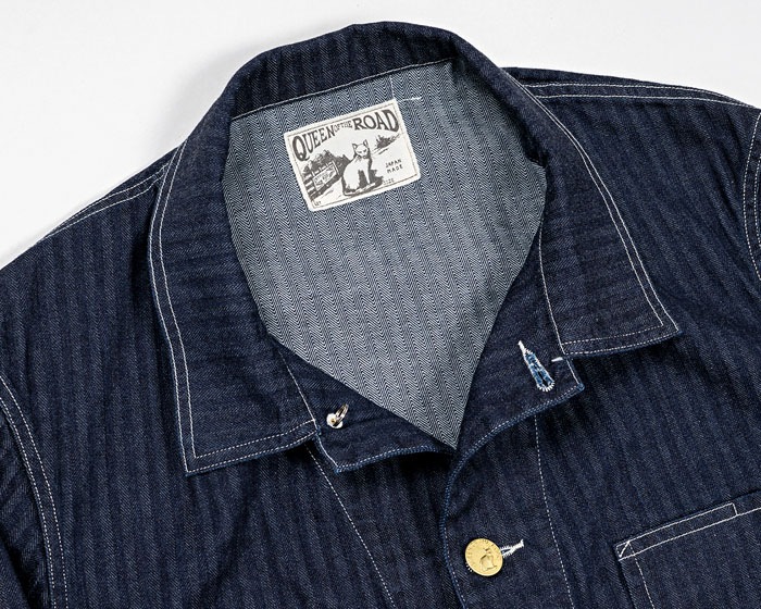 QUEEN OF THE ROAD Jacket, 10oz Indigo Herringbone