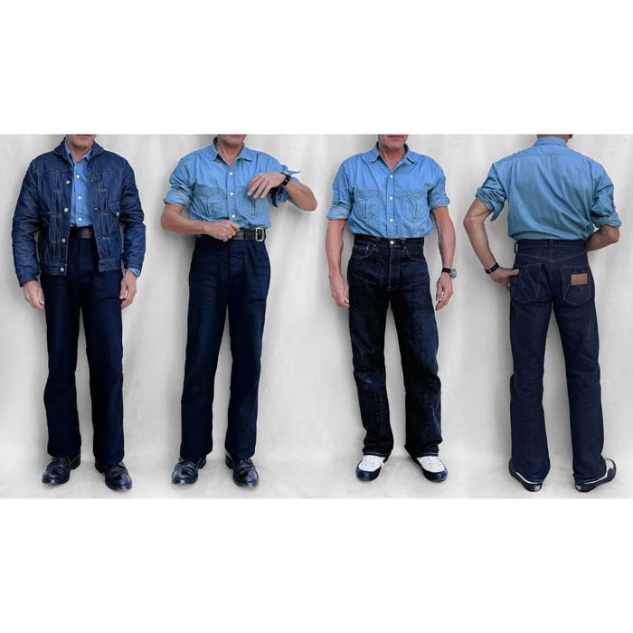 MFSC"MADE IN USA"NOS 7.25OZ LIGHT INDIGO SPORTMAN SHIRTS