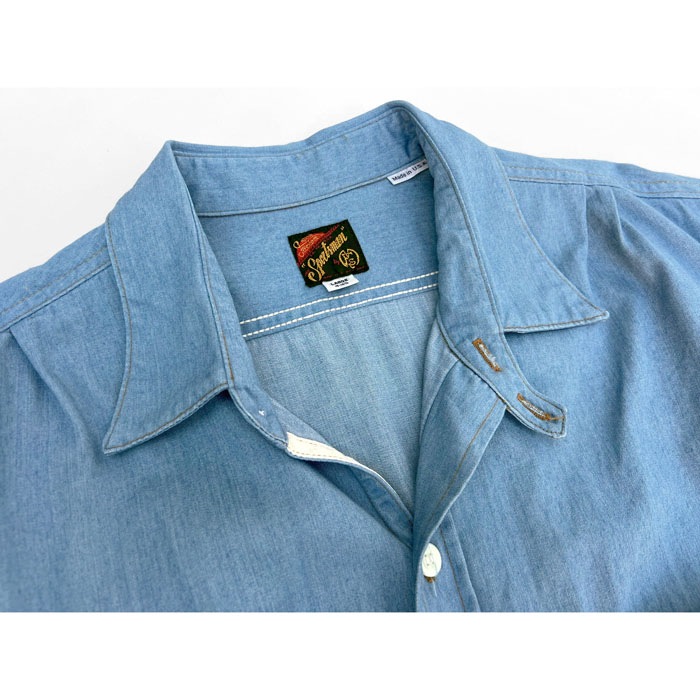 MFSC"MADE IN USA"NOS 7.25OZ LIGHT INDIGO SPORTMAN SHIRTS