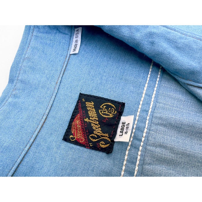 MFSC"MADE IN USA"NOS 7.25OZ LIGHT INDIGO SPORTMAN SHIRTS