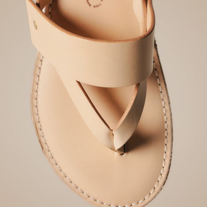 Triangular Tongs Sandal - Water-repellent Leather