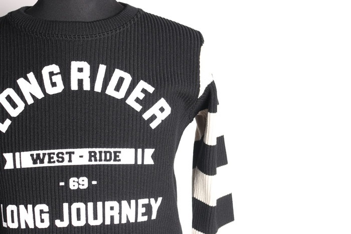 CLASSIC RIB BORDER SLEEVE SWEATER