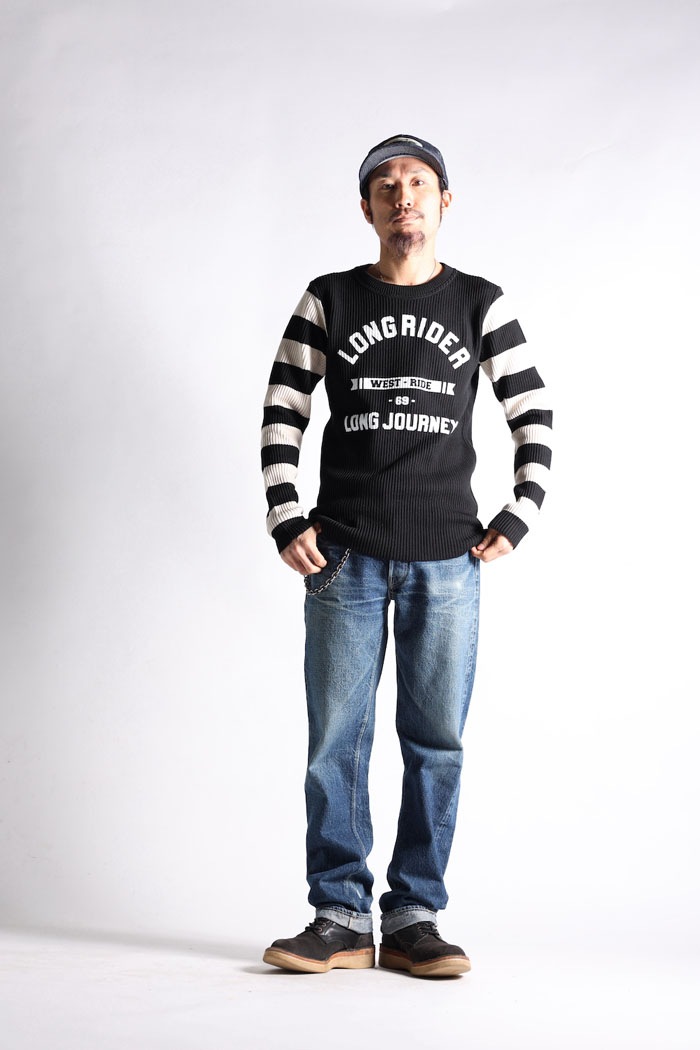 CLASSIC RIB BORDER SLEEVE SWEATER