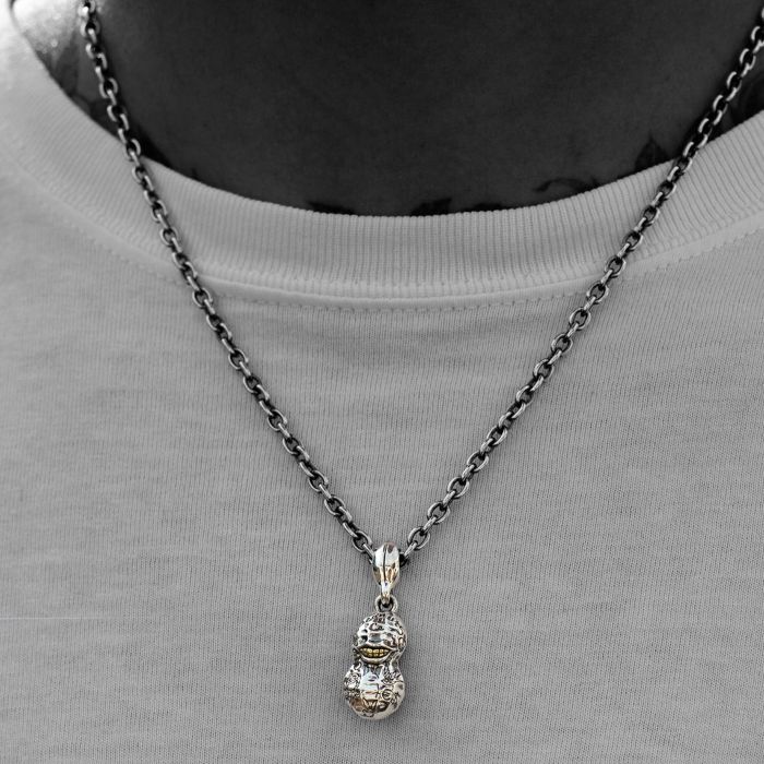 NORMAL TATOO PEANUTS S size SV x k10YG + Peanuts silver Chain 50cm
