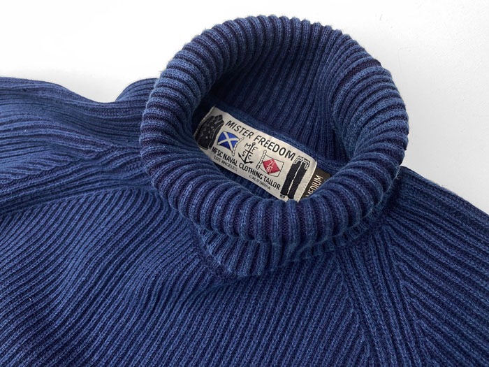 MFSC"WATERFRONT SURPLUS"COTTON SWEATER"PRIVATEER"INDIGO-DYE