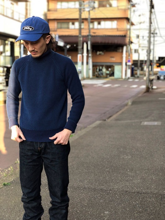 MFSC"WATERFRONT SURPLUS"COTTON SWEATER"PRIVATEER"INDIGO-DYE