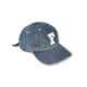 6Panel Denim Baseball Cap 'F' Patch Vintage Wash 