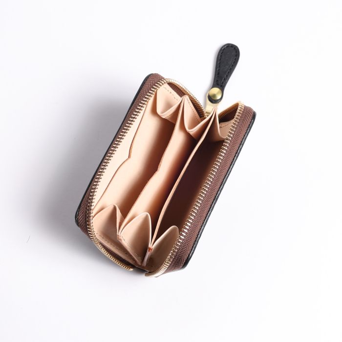 MINI WALLET ROUND ZIP AMERICAN BISON