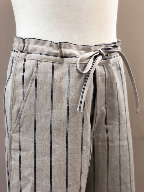 CLASSICAL LINEN STRIPE EASY PANTS LOT1644