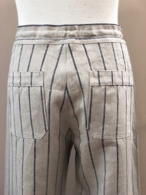 CLASSICAL LINEN STRIPE EASY PANTS LOT1644