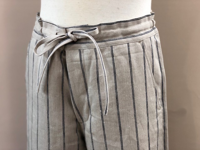 CLASSICAL LINEN STRIPE EASY PANTS LOT1644
