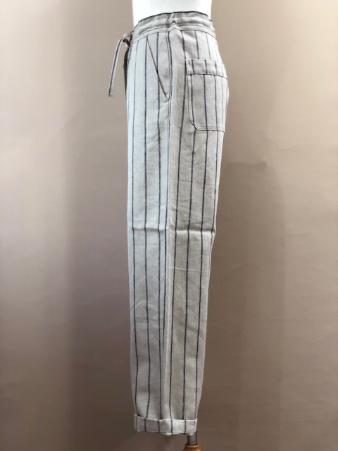 CLASSICAL LINEN STRIPE EASY PANTS LOT1644