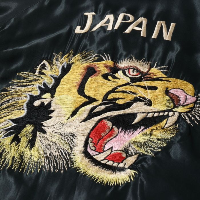 Lot No. TT15542-190 / Early 1950s Style Acetate Souvenir Jacket ��RED EAGLE�� �� ��TIGER HEAD��