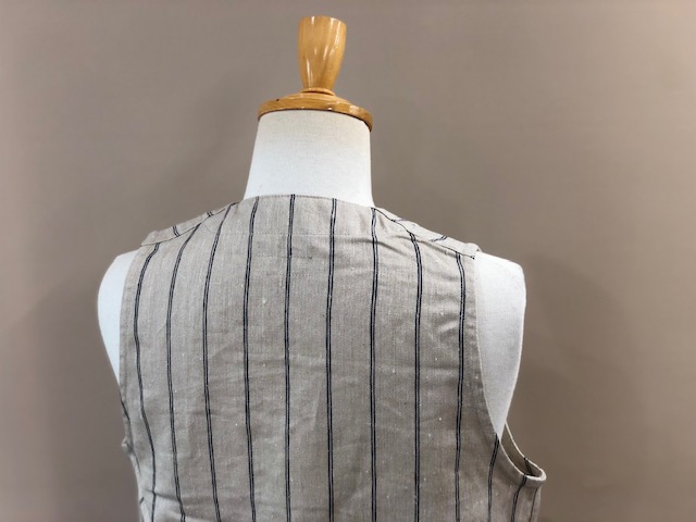 CLASSICAL LINEN STRIPE WORK VEST LOT1643