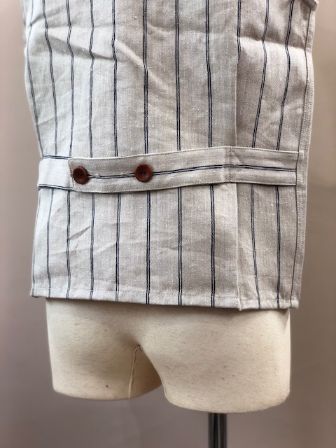 CLASSICAL LINEN STRIPE WORK VEST LOT1643