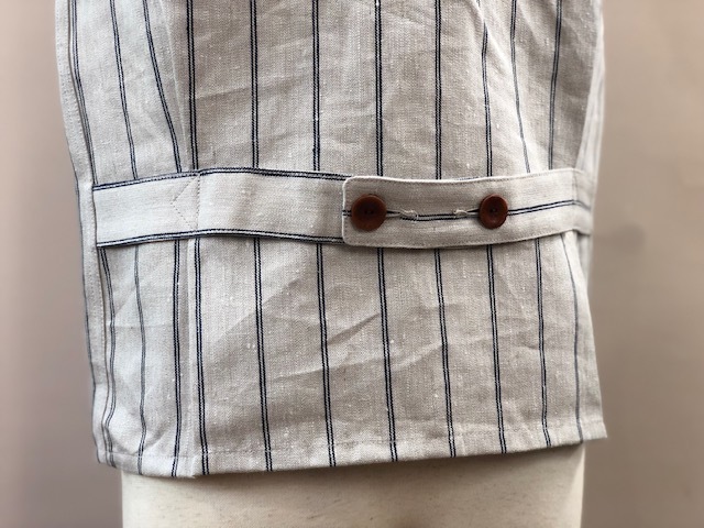 CLASSICAL LINEN STRIPE WORK VEST LOT1643