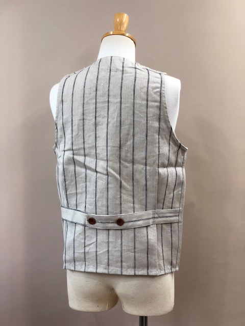 CLASSICAL LINEN STRIPE WORK VEST LOT1643