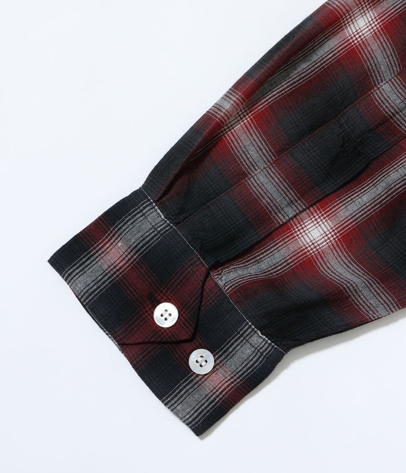 Lot No. SC29120 / RAYON OMBRE CHECK OPEN SHIRT