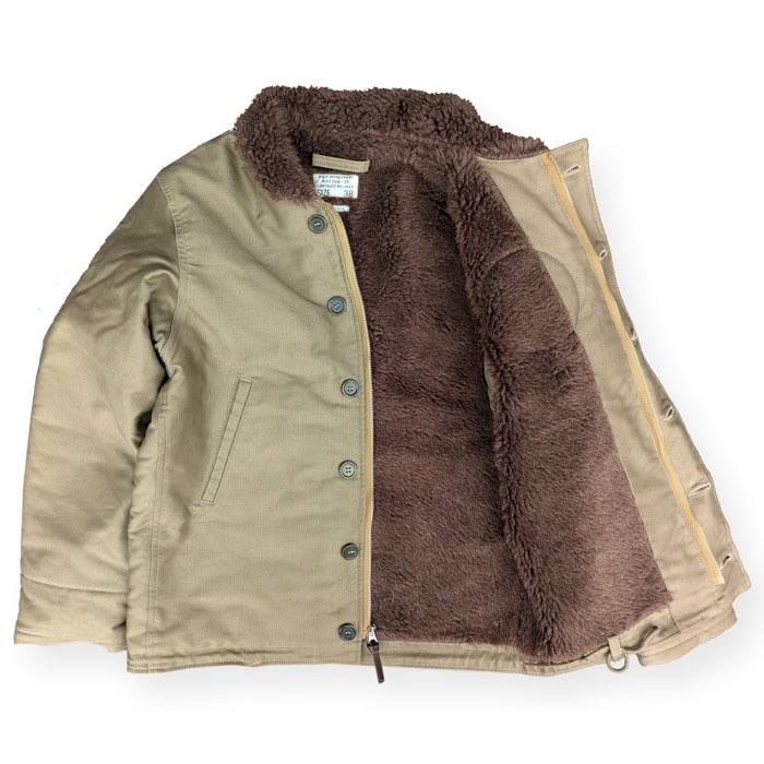 Lot 2181 NAF1168 N-1 WINTER JACKET KHAKI (NXs-1404) USS ROCK AGSS-274 WWII Submarine