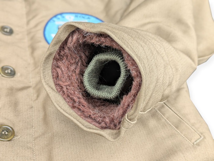 Lot 2181 NAF1168 N-1 WINTER JACKET KHAKI (NXs-1404) USS ROCK AGSS-274 WWII Submarine