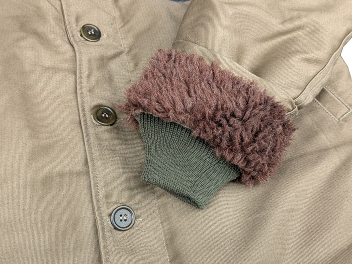 Lot 2181 NAF1168 N-1 WINTER JACKET KHAKI (NXs-1404) USS ROCK AGSS-274 WWII Submarine