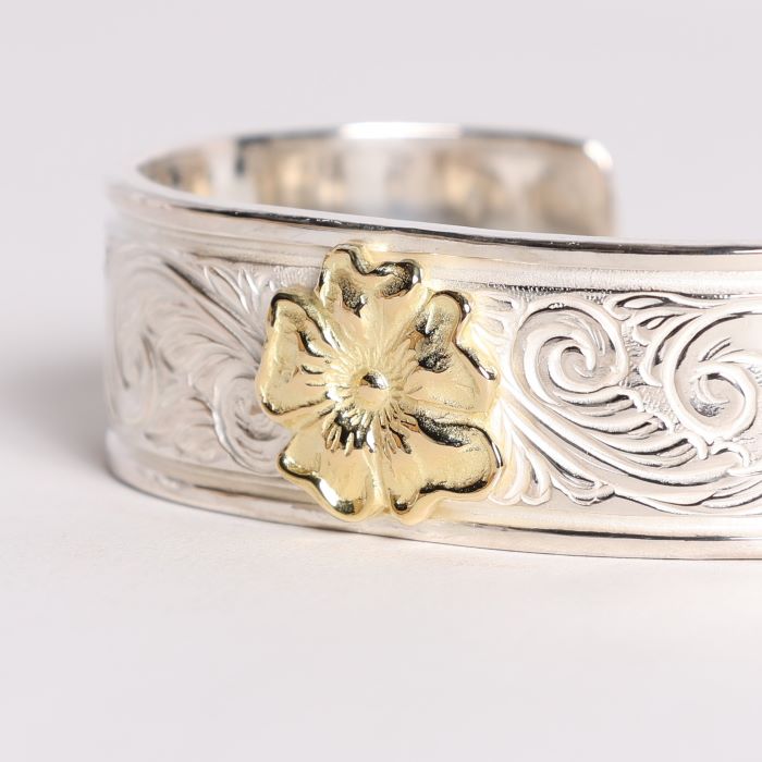 BR-0211 KARAKUSA ROSE BRACELET 18mm WIDE