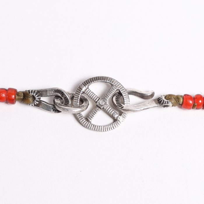 DEADSTOCK ANTIQUE WHITE HEARTS W MORGANBEADS NECKLACE