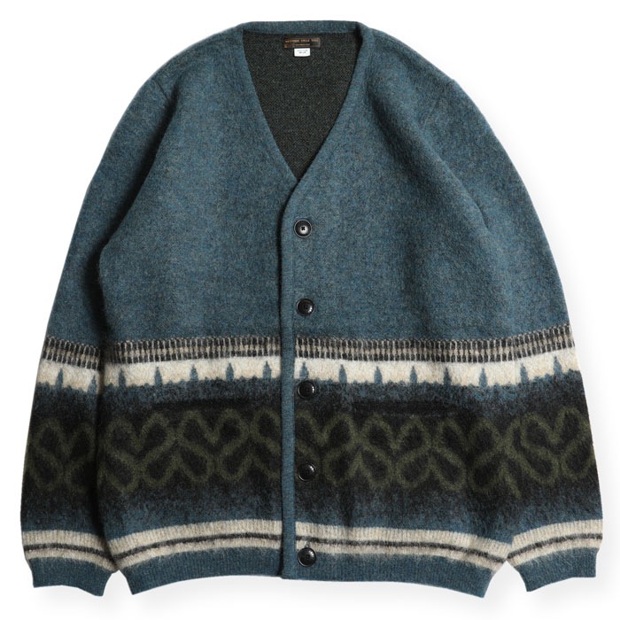 VINTAGE MOHAIR ARGYLE BORDER CARDIGAN