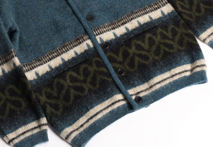 VINTAGE MOHAIR ARGYLE BORDER CARDIGAN