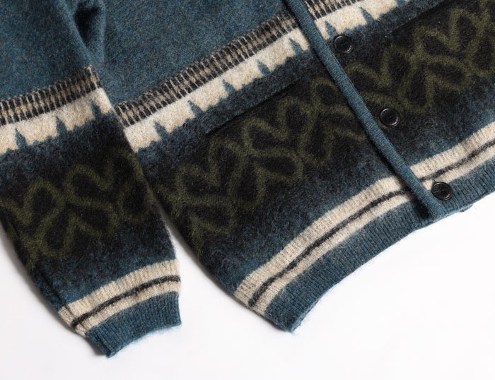 VINTAGE MOHAIR ARGYLE BORDER CARDIGAN