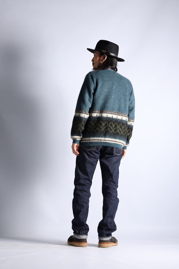 VINTAGE MOHAIR ARGYLE BORDER CARDIGAN