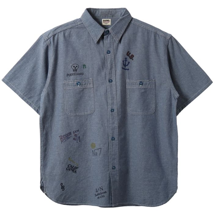 Chambray S/S Print Shirt BR-26211