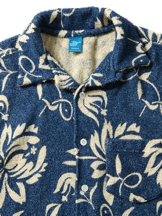 GOST2307 RETRO FLOWER PILE OPEN SHIRT