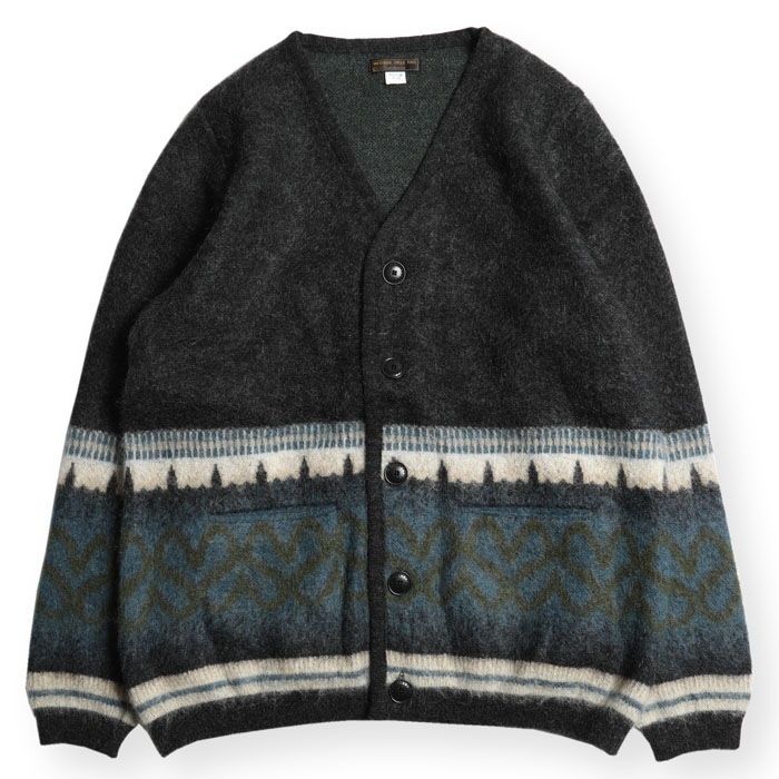 VINTAGE MOHAIR ARGYLE BORDER CARDIGAN