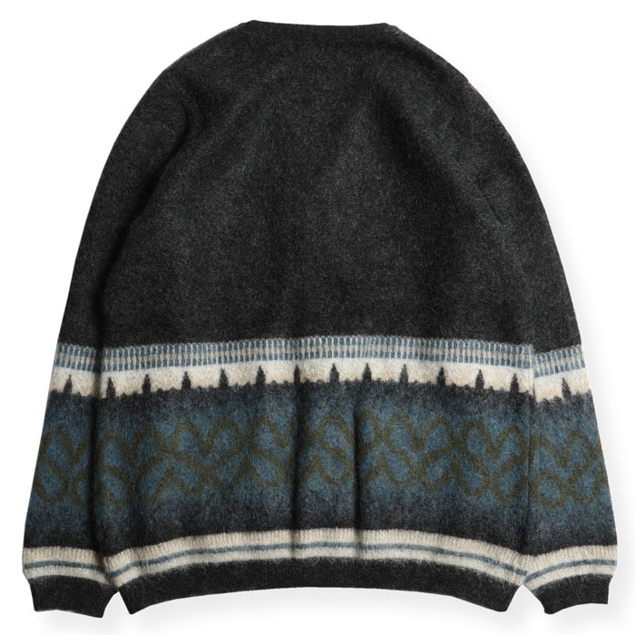 VINTAGE MOHAIR ARGYLE BORDER CARDIGAN