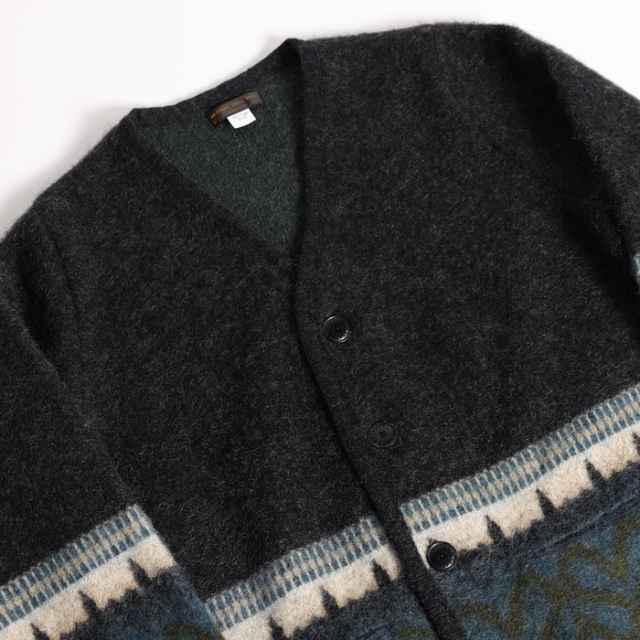 VINTAGE MOHAIR ARGYLE BORDER CARDIGAN