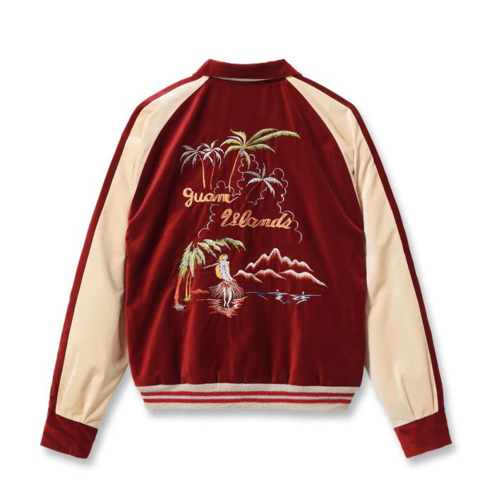 Lot No. TT16010-170 / Late 1950s Style Velveteen �� Acetate Souvenir Jacket ��KOSHO & CO.�� Special Edition ��GUAM ISLANDS�� �� ��SEAHORSE��