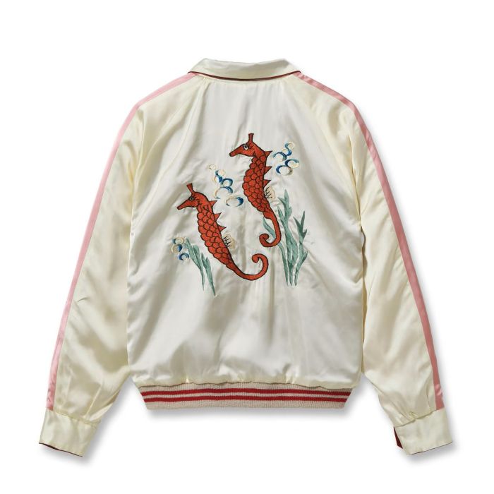 Lot No. TT16010-170 / Late 1950s Style Velveteen �� Acetate Souvenir Jacket ��KOSHO & CO.�� Special Edition ��GUAM ISLANDS�� �� ��SEAHORSE��