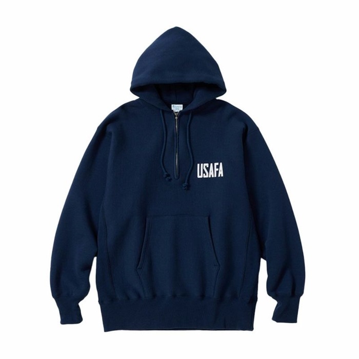 REVERSE WEAVE HALF ZIP HOODED SWEAT SHIRTS