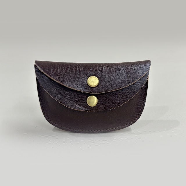LOT1795Horsehide Double Flap Oval Coin Wallet