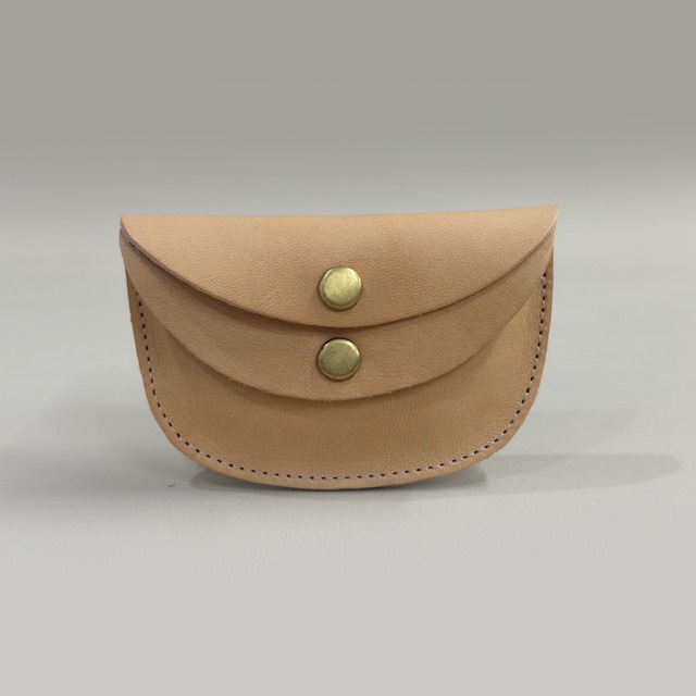 LOT1795Horsehide Double Flap Oval Coin Wallet