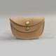LOT1795Horsehide Double Flap Oval Coin Wallet