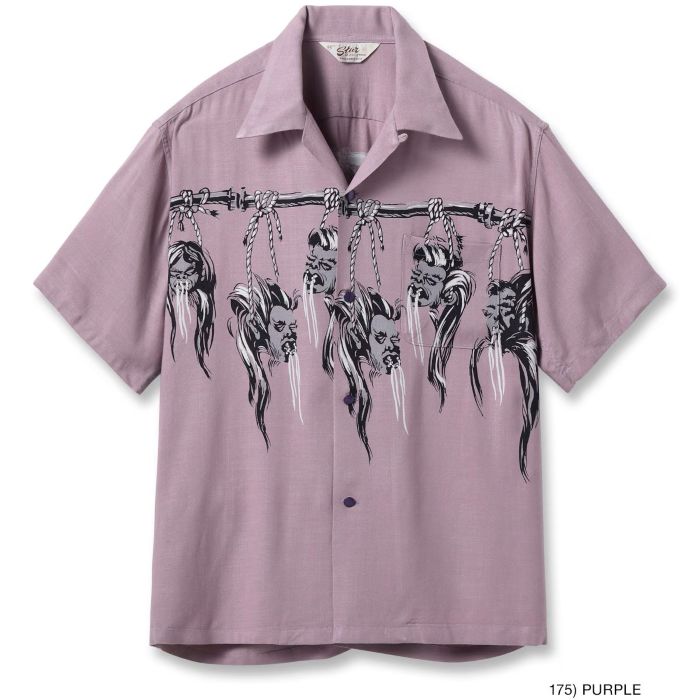 Lot No. SH39705 / HOPSACK RAYON OPEN SHIRT ��SHRUNKEN HEAD��