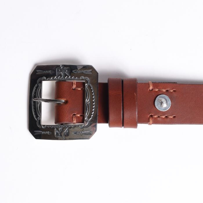 LT-0030 THUNDERBIRD STAMPED SQUARE BUCKLE BELT
