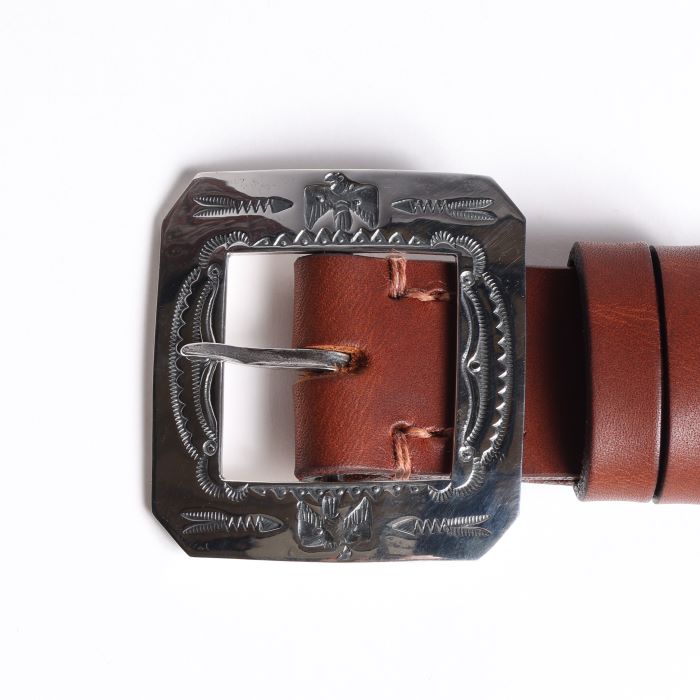 LT-0030 THUNDERBIRD STAMPED SQUARE BUCKLE BELT