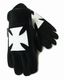 JOINT LEATHER GLOVES BK/WH